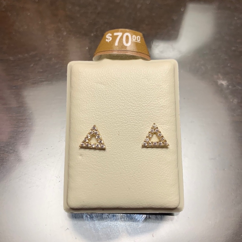 Triangle Stud Earrings in 10K Gold